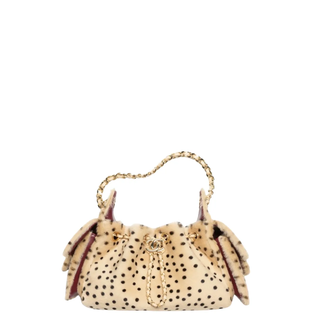 Chanel 25 Mini · Lambskin, Beige & Black