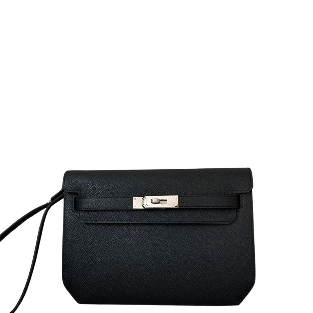 Hermès Kelly Depeche Noir Epsom Palladium Hardware