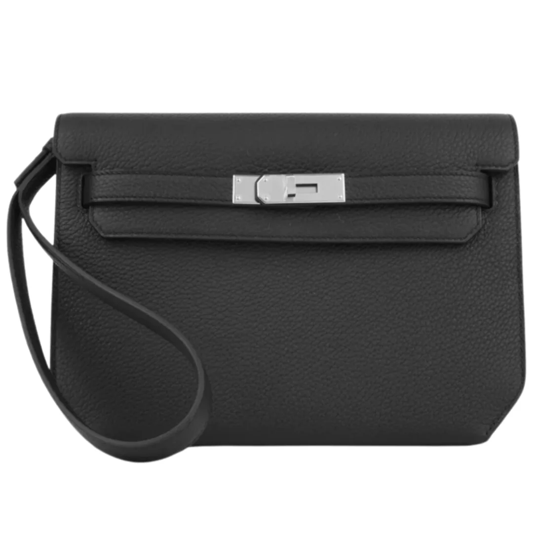 Hermès Kelly Depeche Noir Togo Palladium Hardware